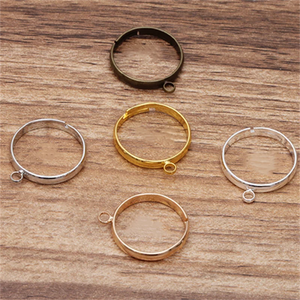 20pcs Silver Plated Adjustable Rings for Jewelry Making