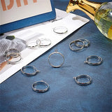 20pcs Silver Plated Adjustable Rings for Jewelry Making