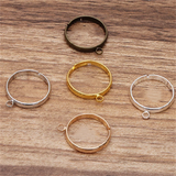 20pcs Silver Plated Adjustable Rings for Jewelry Making
