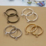 20pcs Silver Plated Adjustable Rings for Jewelry Making