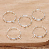 20pcs Silver Plated Adjustable Rings for Jewelry Making