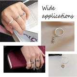 20pcs Silver Plated Adjustable Rings for Jewelry Making