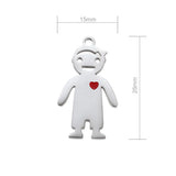 20pcs Stainless Steel Boys Grils Charms Pendants DIY Jewelry Making 15*26mm