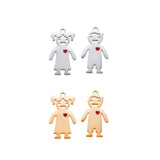 20pcs Stainless Steel Boys Grils Charms Pendants DIY Jewelry Making 15*26mm