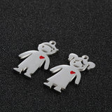 20pcs Stainless Steel Boys Grils Charms Pendants DIY Jewelry Making 15*26mm
