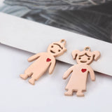 20pcs Stainless Steel Boys Grils Charms Pendants DIY Jewelry Making 15*26mm