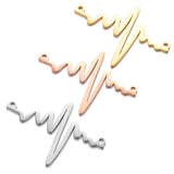 20pcs Stainless Steel EKG Pulse Charm Heartbeat Connectors