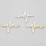 20pcs Stainless Steel EKG Pulse Charm Heartbeat Connectors