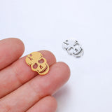 20pcs Stainless Steel Hollow Out Skull Head Charm Pendant DIY Jewelry Making