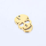 20pcs Stainless Steel Hollow Out Skull Head Charm Pendant DIY Jewelry Making