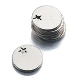 20pcs Stainless Steel Round Star Charms for Women Bracelet Necklace DIY