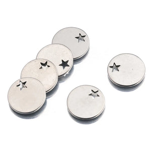 20pcs Stainless Steel Round Star Charms for Women Bracelet Necklace DIY