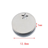20pcs Stainless Steel Round Star Charms for Women Bracelet Necklace DIY