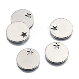 20pcs Stainless Steel Round Star Charms for Women Bracelet Necklace DIY
