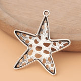 20pcs/Lot Starfish Star Tibetan Silver Charms for Necklace Making