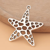 20pcs/Lot Starfish Star Tibetan Silver Charms for Necklace Making