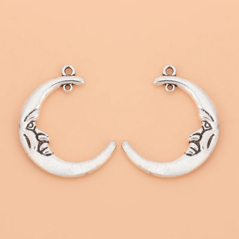 20pcs Tibetan Silver Crescent Moon Charms Pendants for DIY Jewelry Making