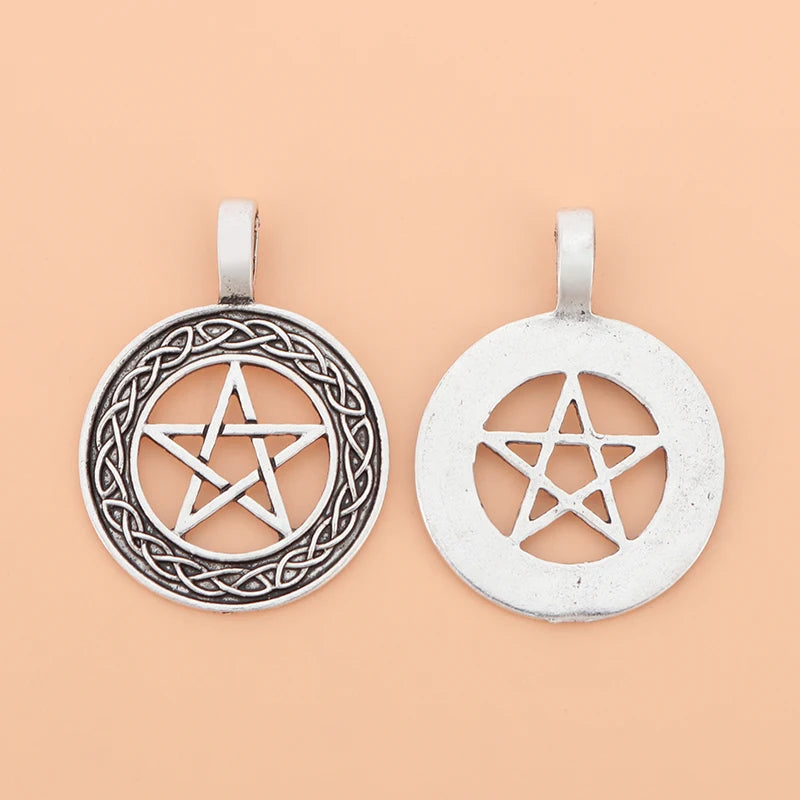20pcs Tibetan Silver Pentagram Star Charms Pendants for Necklace DIY