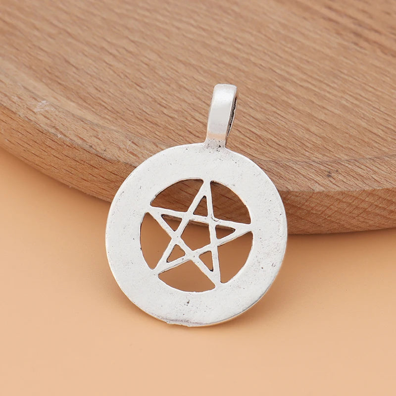 20pcs Tibetan Silver Pentagram Star Charms Pendants for Necklace DIY