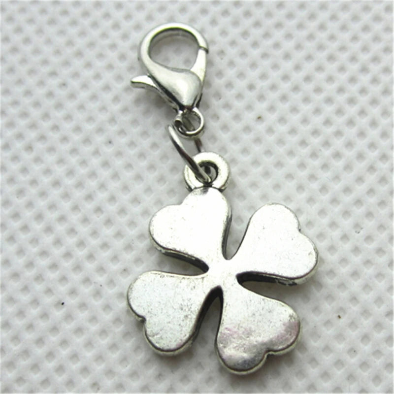 20pcs Four Leaf Clover Dangle Charms DIY Jewelry Bracelets Pendants