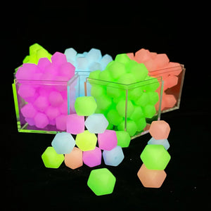 20pcs Luminous Mini Hexagon BPA Silicone Beads Glow in Dark Baby Pacifier Chain