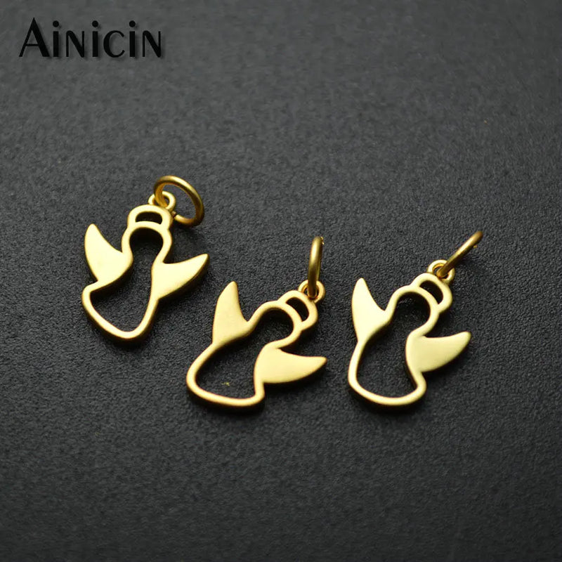 20pcs Matte Plating Hollow Out Sky Angel Charms 5mm Circle Jewelry Findings