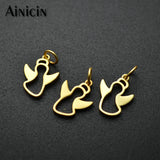 20pcs Matte Plating Hollow Out Sky Angel Charms 5mm Circle Jewelry Findings