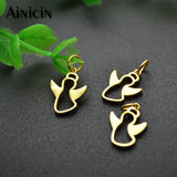 20pcs Matte Plating Hollow Out Sky Angel Charms 5mm Circle Jewelry Findings