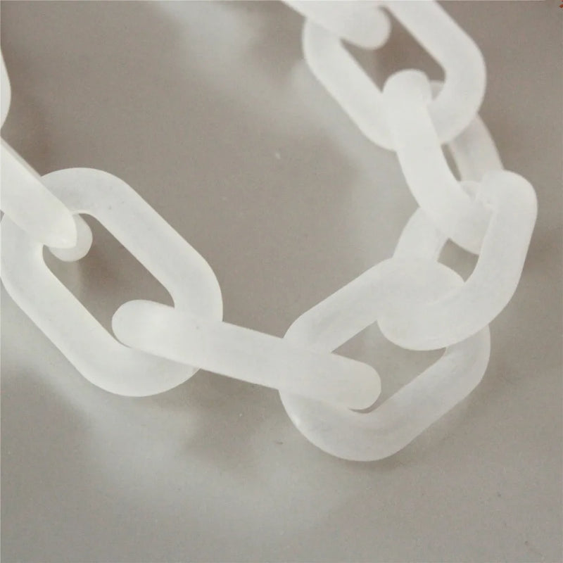 Matte Oval Acrylic Chunky Chain Links, Open Plastic Necklace Chain, 40mmx25mm