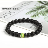 Men's Glass Beaded Bracelet Set with Chakra Natural Stone Beads