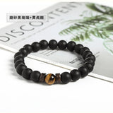 Men's Glass Beaded Bracelet Set with Chakra Natural Stone Beads