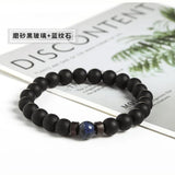 Men's Glass Beaded Bracelet Set with Chakra Natural Stone Beads