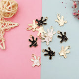 20pcs Mickey Hand Enamel Charms Pendants DIY Earring Bracelet Jewelry Gift