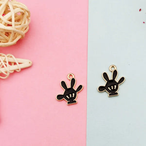 20pcs Mickey Hand Enamel Charms Pendants DIY Earring Bracelet Jewelry Gift