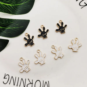 20pcs Mickey Hand Enamel Charms Pendants DIY Earring Bracelet Jewelry Gift