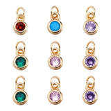 20pcs Brass CZ Birthstone Charms for DIY Earrings