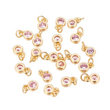 20pcs Brass CZ Birthstone Charms for DIY Earrings
