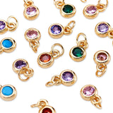 20pcs Brass CZ Birthstone Charms for DIY Earrings