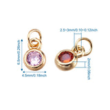 20pcs Brass CZ Birthstone Charms for DIY Earrings