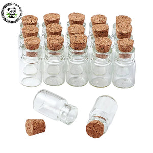 20pcs Mini Clear Glass Bottles Bead Seeds Dried Flower Containers