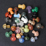20pcs Mini Mushroom Statue Natural Stone Carved Rose Quartz Healing Crystal