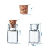 20pcs Glass Jar Bead Containers with Cork Stoppers 18x10mm