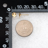 20pcs Minimalist Ear Post with 6mm Cup and Loop, Plated Brass