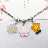 20pcs Mix KC Alloy Enamel SunFlower Charm for Jewelry Making DIY