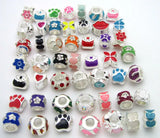 20pcs Mix European Charms Flower Heart Spacer Beads for Bracelets