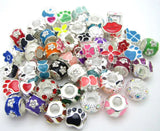 20pcs Mix European Charms Flower Heart Spacer Beads for Bracelets