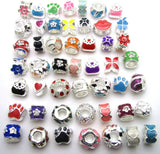 20pcs Mix European Charms Flower Heart Spacer Beads for Bracelets