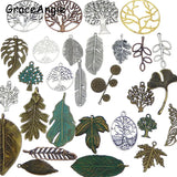 20pcs Mix Tree Leaves Charms Necklace Pendant Alloy Bracelet DIY Jewelry