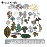 20pcs Mix Tree Leaves Charms Necklace Pendant Alloy Bracelet DIY Jewelry