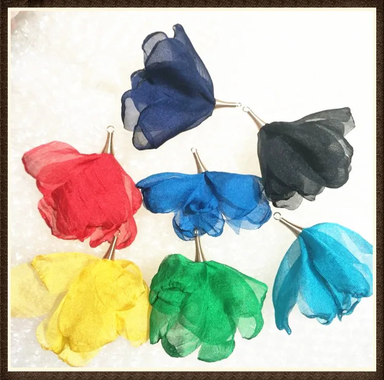 20pcs Mix Colors Flower Pendants for DIY Jewelry Findings 7mm Length
